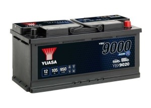 Акумулатор YUASA YBX9000 AGM 12 V 105AH, 950A R+