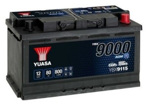 Акумулатор YUASA YBX9000 AGM 12 V 80AH, 800A R+